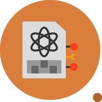 Quantum Memory Flat Shadow Icon vector