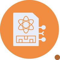 Quantum Memory Glyph Shadow Icon vector