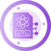 Quantum Memory Glyph Gradient Icon vector