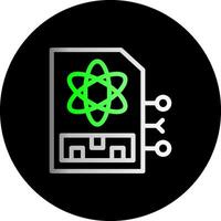 Quantum Memory Dual Gradient Circle Icon vector
