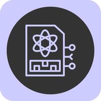 Quantum Memory Linear Round Icon vector
