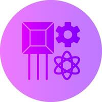 Quantum Simulator Gradient Circle Icon vector