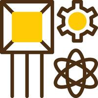 Quantum Simulator Yellow Lieanr Circle Icon vector