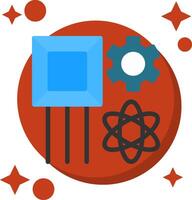 Quantum Simulator Tailed Color Icon vector