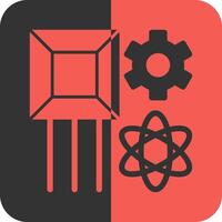 Quantum Simulator Red Inverse Icon vector