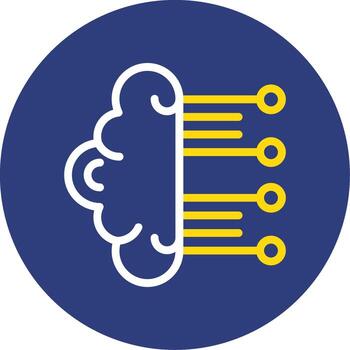 Neuromorphic Computing Dual Line Circle Icon vector