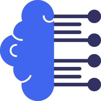 neuromórfico informática sólido dos color icono vector