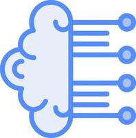 Neuromorphic Computing Line Filled Blue Icon vector