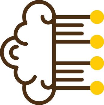Neuromorphic Computing Yellow Lieanr Circle Icon vector