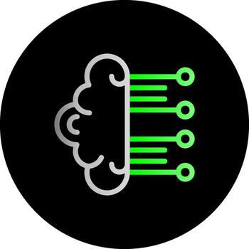 Neuromorphic Computing Dual Gradient Circle Icon vector