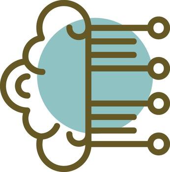 Neuromorphic Computing Linear Circle Icon vector