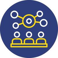 Networking event Dual Line Circle Icon vector