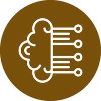 Neuromorphic Computing Outline Circle Icon vector