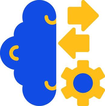 Self-optimizing Systems Flat Two Color Icon vector