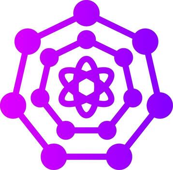 cuántico nanociencia sólido multi degradado icono vector