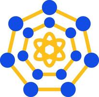 Quantum Nanoscience Flat Two Color Icon vector