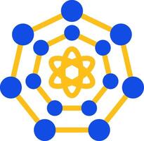 Quantum Nanoscience Flat Two Color Icon vector