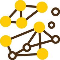 Swarm Intelligence Yellow Lieanr Circle Icon vector