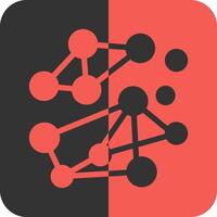 Swarm Intelligence Red Inverse Icon vector