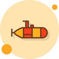 Autonomous Underwater Vehicle Filled Shadow Circle Icon vector