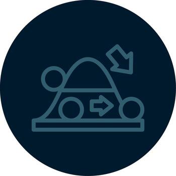 Quantum Tunneling Line Multi color Icon vector