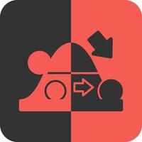 Quantum Tunneling Red Inverse Icon vector