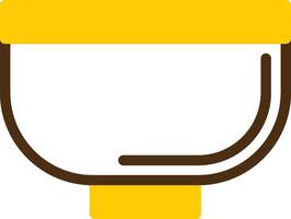 Bowl Yellow Lieanr Circle Icon vector