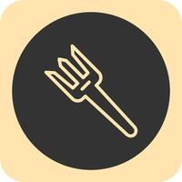 Fork Linear Round Icon vector