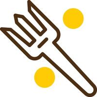 Fork Yellow Lieanr Circle Icon vector