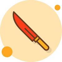 Knife Filled Shadow Circle Icon vector