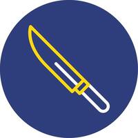 Knife Dual Line Circle Icon vector