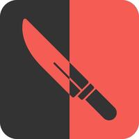 Knife Red Inverse Icon vector