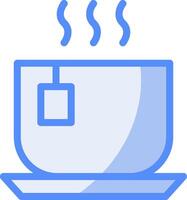 Saucer Line Filled Blue Icon vector