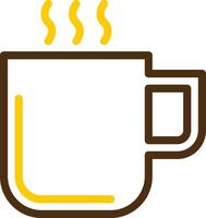 Mug Yellow Lieanr Circle Icon vector