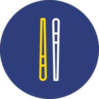 Chopstick Dual Line Circle Icon vector