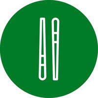 Chopstick Outline Circle Icon vector
