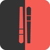 Chopstick Red Inverse Icon vector