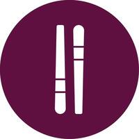 Chopstick Glyph Circle Icon vector