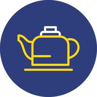 Teapot Dual Line Circle Icon vector