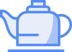 Teapot Line Filled Blue Icon vector