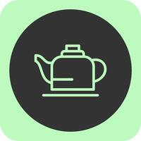 Teapot Linear Round Icon vector