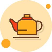 Teapot Filled Shadow Circle Icon vector