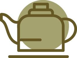 Teapot Linear Circle Icon vector
