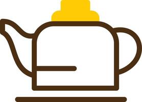 Teapot Yellow Lieanr Circle Icon vector