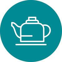 Teapot Outline Circle Icon vector