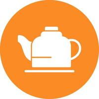 Teapot Glyph Circle Icon vector