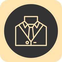 Suit and tie representing professional attire Linear Round Icon vector