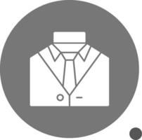 traje y Corbata representando profesional atuendo glifo sombra icono vector