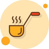Ladle Filled Shadow Circle Icon vector