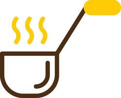 Ladle Yellow Lieanr Circle Icon vector